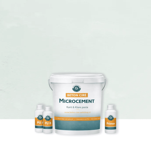 Microcement Cement 2 — emmer met kant-en-klare pasta, PU-toplaag en primer