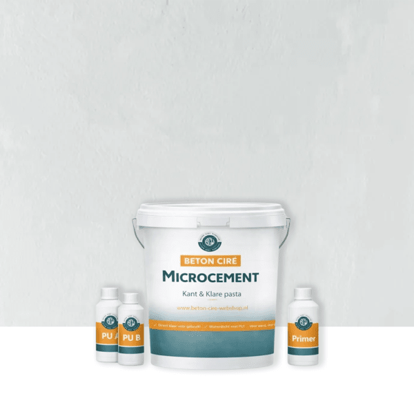 Microcement Cement 3 — emmer met kant-en-klare pasta, PU-toplaag en primer