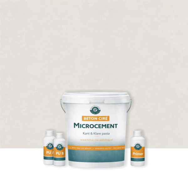 Microcement Lavender Grey 2 — emmer met kant-en-klare pasta, PU-topcoat en primer